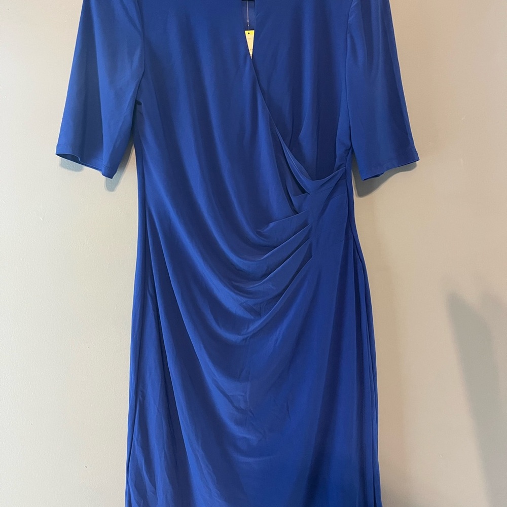 Anne Klein Cobalt Blue Draped Midi Dress
